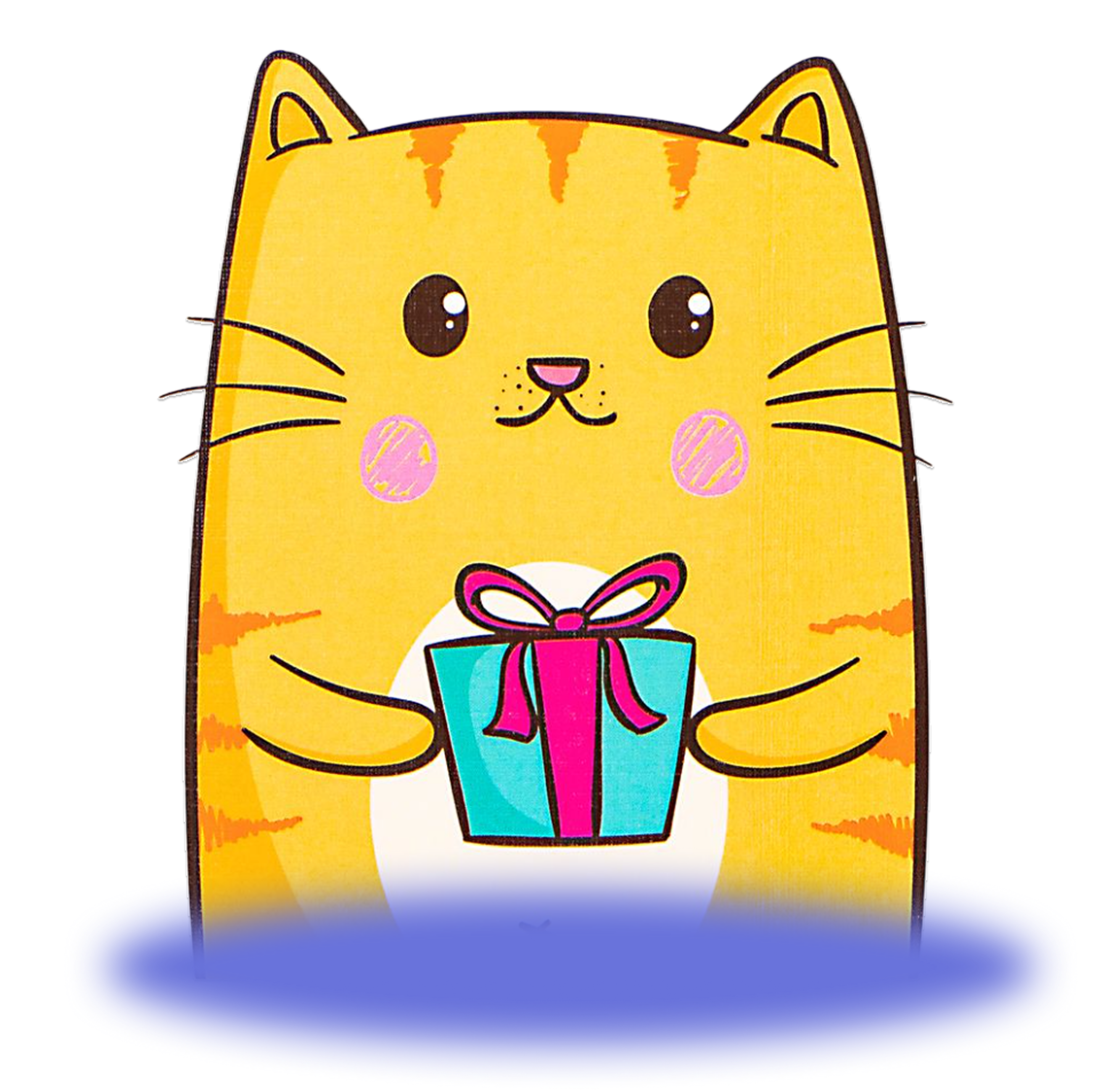 Кот с подарком